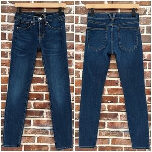Veronica Beard Brooke Skinny Mid Rise Jeans in “Bright Blue”, Size 25